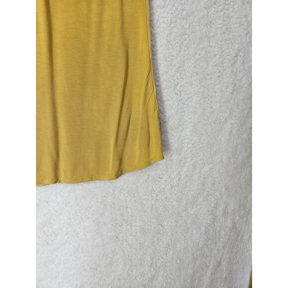 Express Women Top Small Yellow Chiffon Blend Sleeveless 1/4 Zip Tank Blouse - Picture 14 of 16